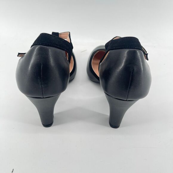 Brinley Co. Olina Black Faux Leather T-Strap Mary Jane Heels 8.5 NIB - Picture 5 of 16